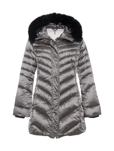 Gorski Women's Apres-ski Jacket With Detachable Toscana Lamb Hood Trim In Gray