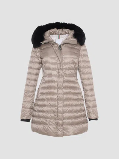 Gorski Women's Apres-ski Jacket With Detachable Toscana Lamb Hood Trim In Brown