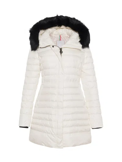 Gorski Women's Apres-ski Jacket With Detachable Toscana Lamb Hood Trim In White