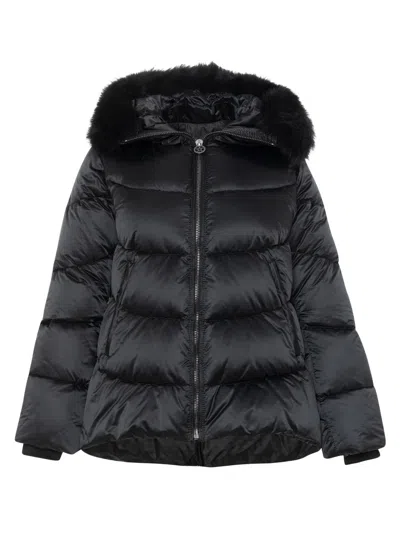 Gorski Women's Apres-ski Jacket With Detachable Toscana Shearling Lamb Hood Trim In Black