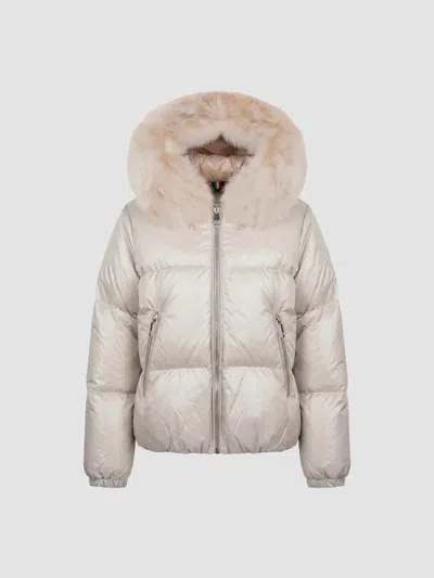 Gorski Women's Apres-ski Parka With Detachable Merinillo Lamb Hood Trim In Neutral