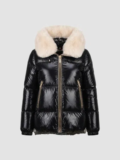 Gorski Women's Apres-ski Parka With Detachable Merinillo Lamb Hood Trim In Black