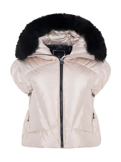 Gorski Women's Apres-ski Vest With Detachable Toscana Shearling Lamb Hood Trim In Brown