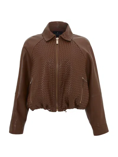 Gorski Women's Basket Weave Select Nappa Leather Jacket In Multi