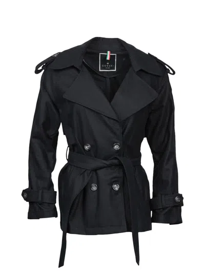 Gorski Women's Belted Trench Jacket Crafted With Vitale Barberis Wool In Black