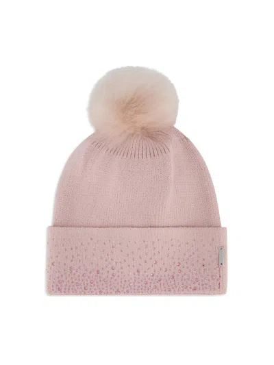 Gorski Women's Embellished Beanie With Toscana Lamb Pompom In Purple