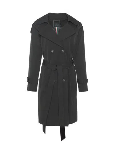 Gorski Women's Lightweight Belted Trench Coat In Black