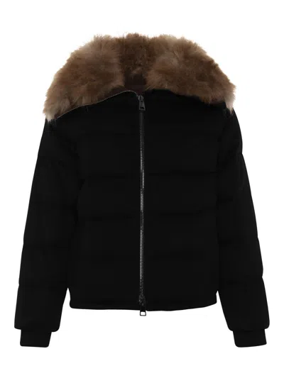 Gorski Women's Loro Piana Cashmere Down Jacket With Select Cashmere Goat Collar In Black