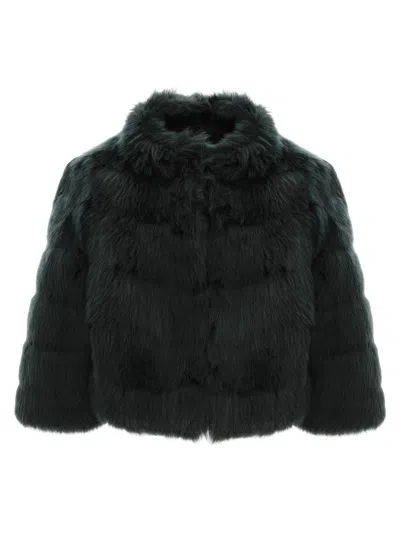 Gorski Women's Merinillo Shearling Lamb Bolero In Green