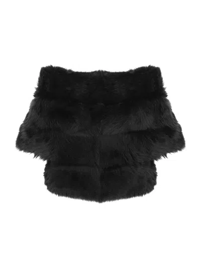 Gorski Women's Merinillo Shearling Lamb Capelet In Black