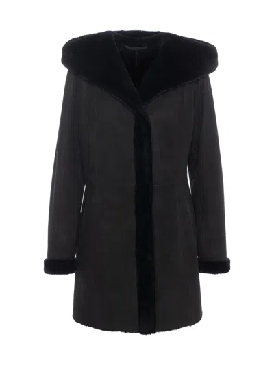 Gorski Women's Merino Shearling Lamb Parka In Black