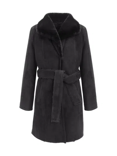 Gorski Women's Merino Shearling Lamb Stroller Coat In Black