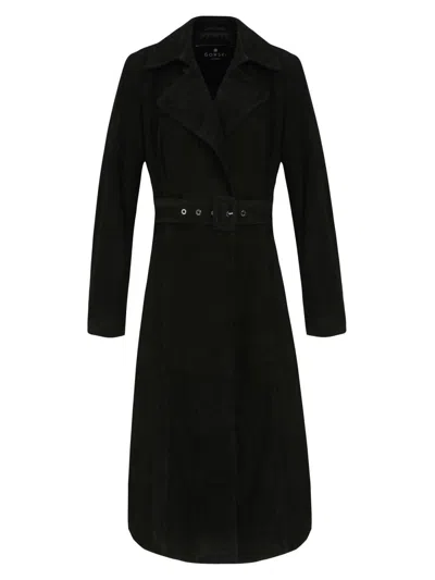 Gorski Women's Metis Suede Belted Trench Coat In Black