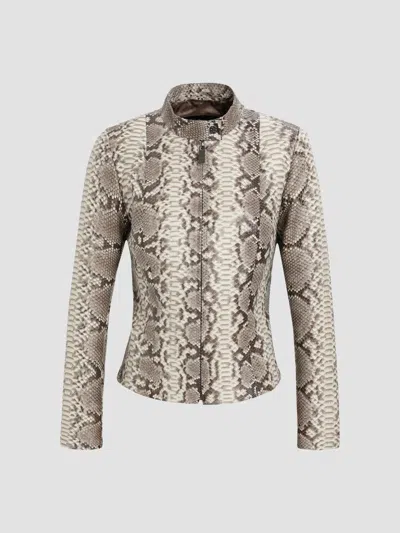 Gorski Women's Python Leather Zip Jacket In Multi