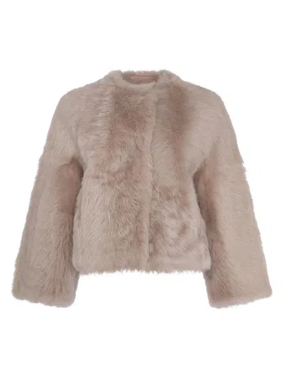 Gorski Women's Reversible Collarless Toscana Shearling Lamb Jacket In Neutral