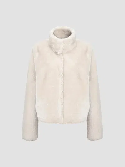 Gorski Women's Reversible Merino Shearling Lamb Coat With Embroidery In Neutral