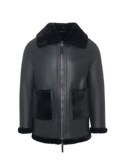 Gorski Women's Reversible Merino Shearling Lamb Jacket In Black