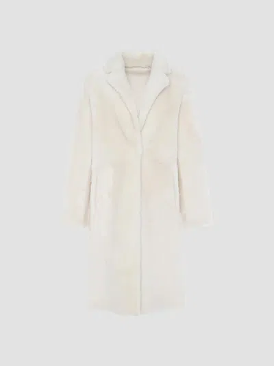 Gorski Women's Reversible Merino Shearling Lamb Short Coat In White