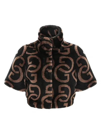 Gorski Women's Reversible Printed Merino Shearling Lamb Bolero In Black
