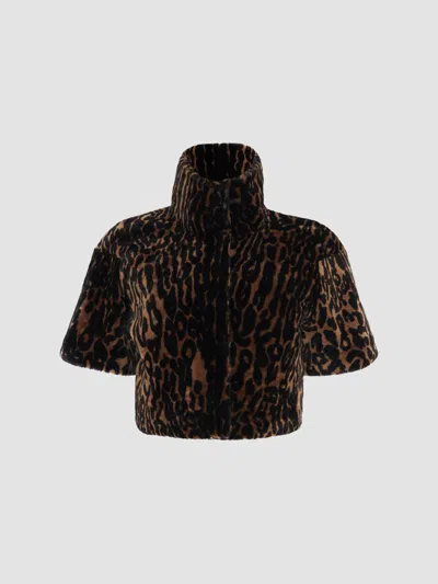 Gorski Women's Reversible Select Lamb Bolero, Cropped Sleeves In Brown