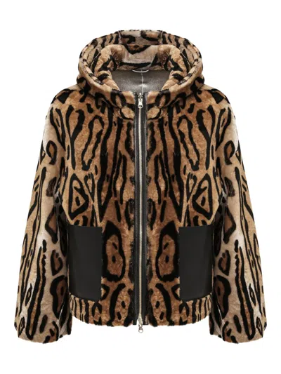 Gorski Women's Reversible Select Shearling Lamb Hooded Jacket In Brown