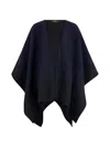 Gorski Select Reversible Wool Cape In Blue