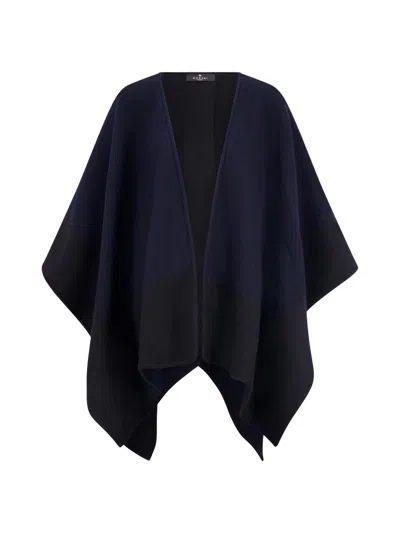 Gorski Women's Reversible Select Wool Cape In Blue