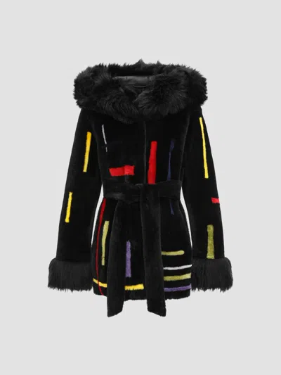 Gorski Women's Reversible Shearling Lamb Parka With Merinillo Shearling Lamb Hood In Multi