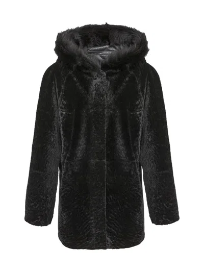 Gorski Women's Reversible Textured Shearling Lamb Parka With Merinillo Shearling Lamb Hood Trim In Black