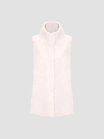 Gorski Women's Reversible Textured Shearling Lamb Vest In Cream