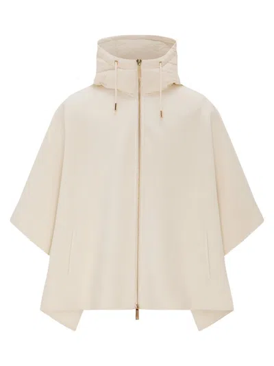 Gorski Women's Select Cashmere And Wool Blend Cape With Down Filled Hood In Neutral