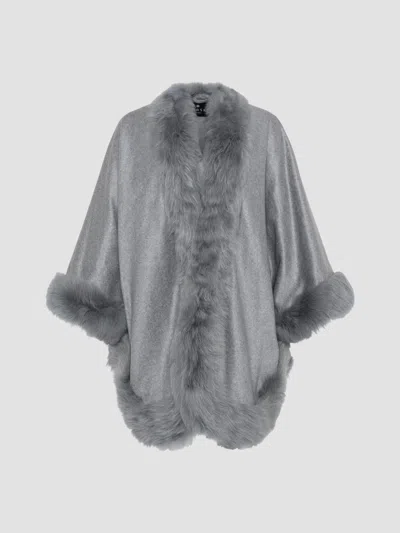 Gorski Women's Select Cashmere Cape In Gray