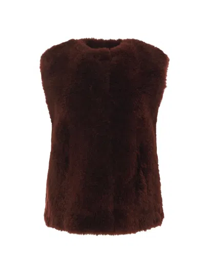 Gorski Women's Select Cashmere Goat Collarless Vest In Brown