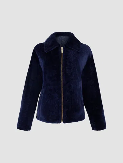 Gorski Women's Select Lamb Jacket In Blue