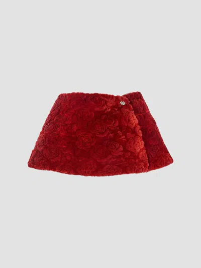 Gorski Women's Select Lamb Rose Cut Capelet In Red