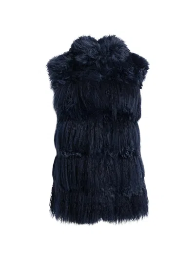 Gorski Women's Select Lamb Vest In Blue