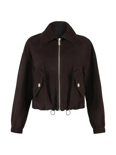 Gorski Women's Select Metis Suede Jacket In Brown