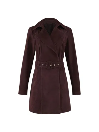 Gorski Women's Select Metis Suede Trench Coat With Belt In Brown