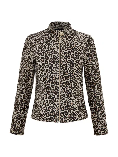 Gorski Women's Select Metis Suede Zip Jacket In Animal Print