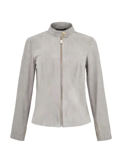 Gorski Women's Select Metis Suede Zip Jacket In Gray
