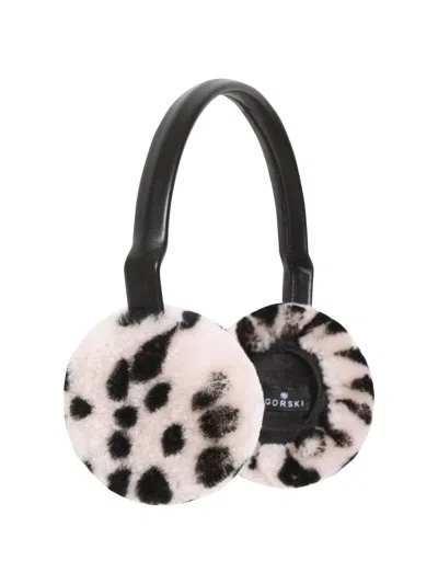 Gorski Women's Select Shearling Lamb Earmuffs With Leather Frame In Beige
