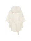 Gorski Women's Select Wool Belted Cape With Select Lamb Collar In White