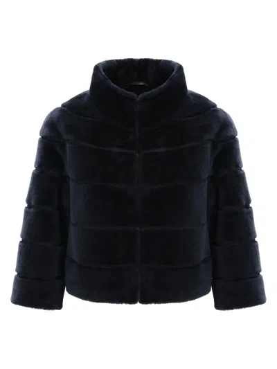 Gorski Women's Shearling Lamb Bolero Coat In Black