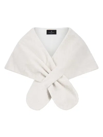 Gorski Women's Shearling Lamb Stole In White