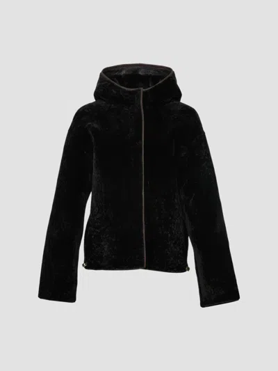 Gorski Women's Textured Shearling Lamb Jacket, Hood In Animal Print