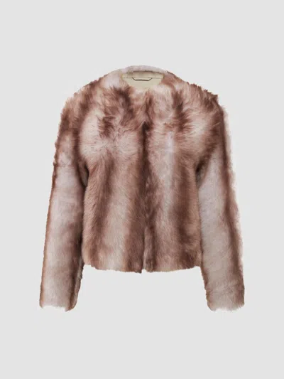 Gorski Women's Toscana Shearling Lamb Collarless Coat In Brown