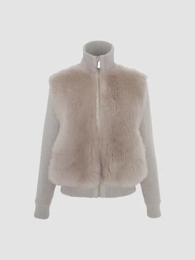 Gorski Women's Wool Blend Quilted Down Coat In Beige