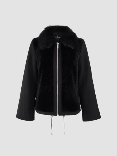 Gorski Women's Wool Coat Crafted In Black