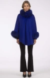 Gorski Wool And Cashmere Cape In Blue