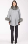 Gorski Wool And Cashmere Cape In Gray